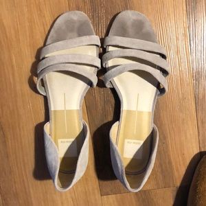 Dolce Vita Grey Suede Open-Toed Flats Size 9